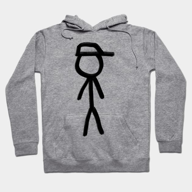 Simple stick figure, hand drawn, of a boy, or man Hoodie by WelshDesigns